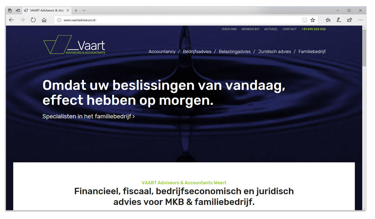 VAART Adviseurs en Accountants Weert - webiste ontwerp